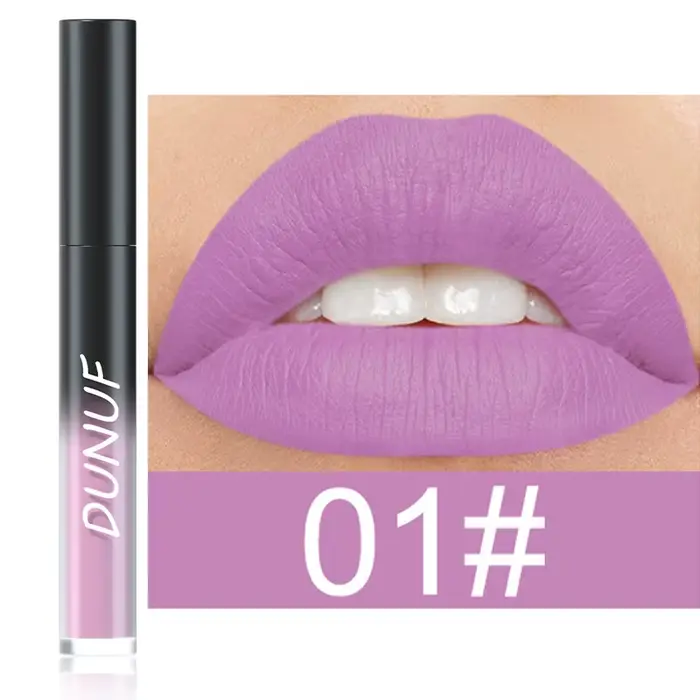 Brillant à lèvres violet mat, 24 couleurs, imperméable, noir, bleu, vert, teinte mate, maquillage, r