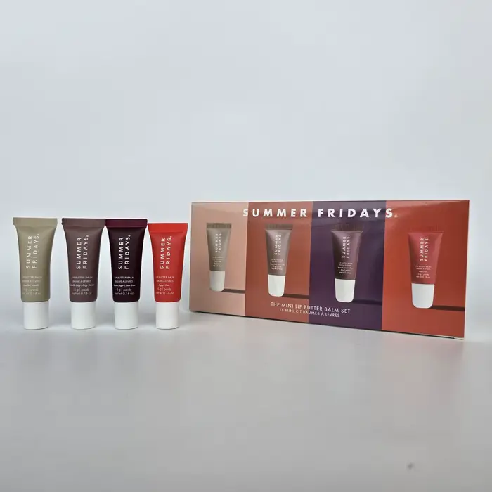 Summer Fridays – Mini-set de gloss hydratant transparent coloré 5g – 4 pièces