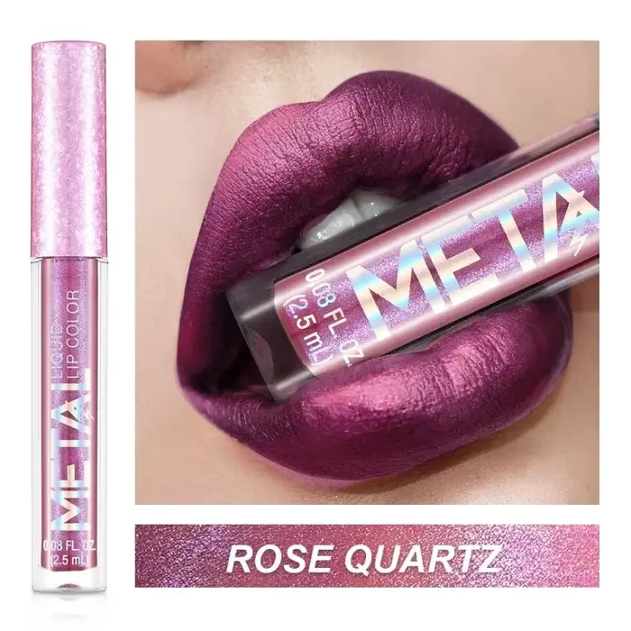 Rouge à Lèvres Liquide D.lique 256, 12 Couleurs, Étanche, Durable, Paillettes, Brcorporelle, Scintil
