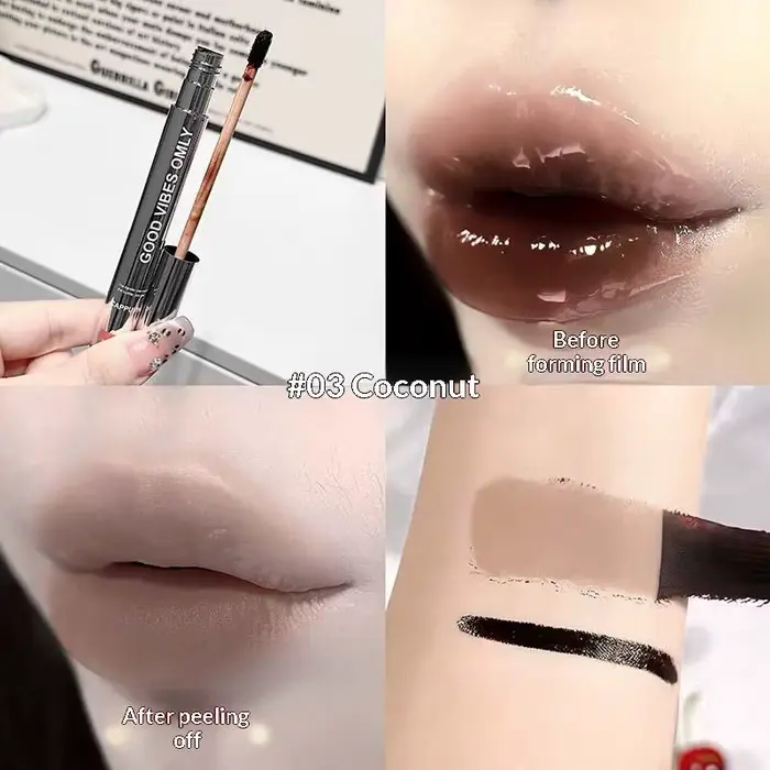 Cappuvini Teinte à Lèvres Peel-Off Marron Mocha Maquillage Rouge à Lèvres Effet Décollable Imperméab