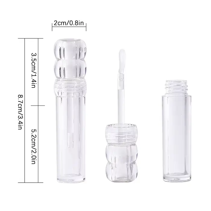 Tube de brillant à lèvres cosmétique rond