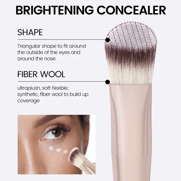 Pinceau de maquillage sous les yeux