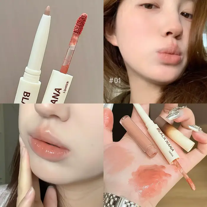 Crayon à lèvres mat nu, miroir de maquillage pour Contour des lèvres, teinte légère à l'eau, brillan