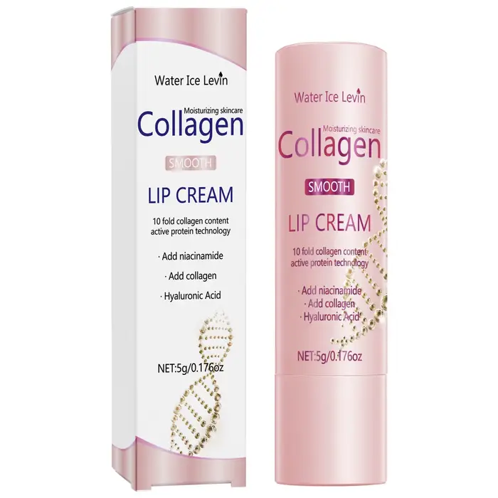 Crème Lèvres au Collagène, Niacinamide et Acide Hyaluronique - Hydratante et Raffermissante, Soin de