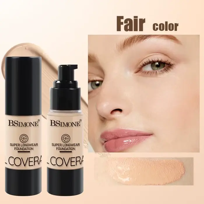 Fond de teint liquide BSIMONE, imperméable, fini mat, longue tenue, crème correctrice pour les tons 