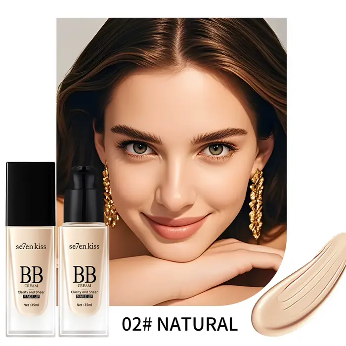 Crème BB, fond de teint waterproof longue tenue 24h, maquillage léger semi-mat à couvrance modulable