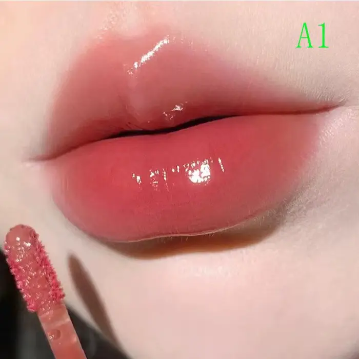 HERORANGE noir miroir brillant à lèvres durable aqueux glaçure à lèvres translucide brun foncé rouge