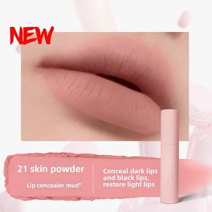 Baume à lèvres HYNTOOR Série Macaron : Gloss à lèvres mat nude longue tenue, résistant aux bavures