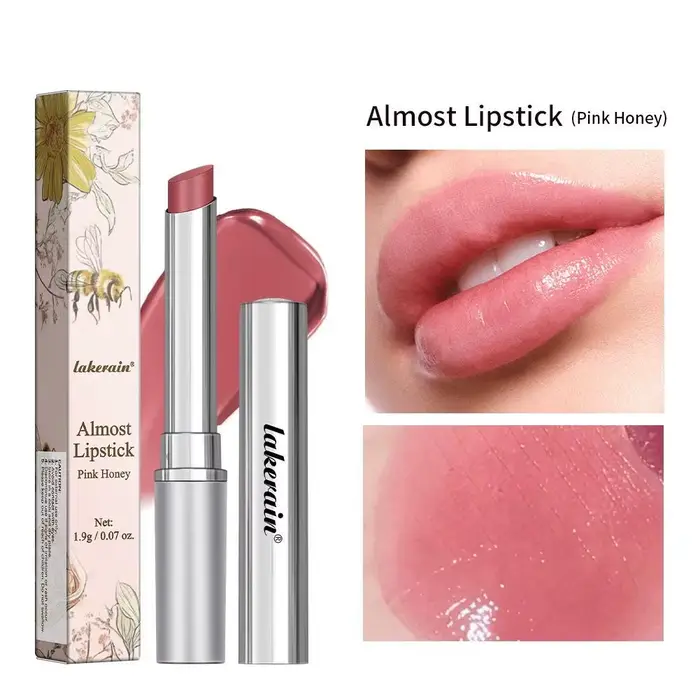 Baume à lèvres hydratant teinté rose/noir, effet brillant baie prune pour tous les tons de peau, maq