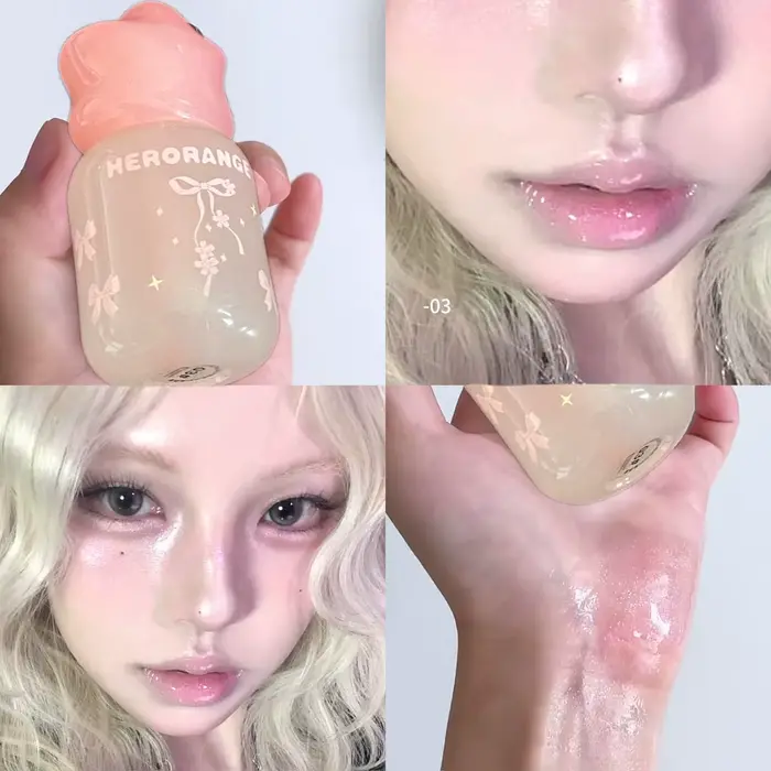 Herorange Milky Star Lip Gloss Shimmer Hydratant Réparateur Réduit les Lignes de Sécheresse Nourriss