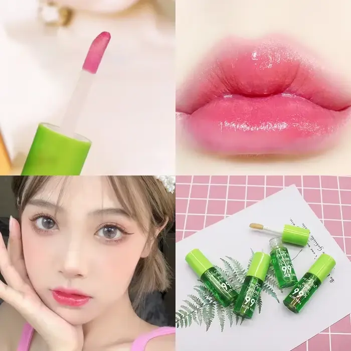 1 pièces hydratant naturel Aloe Essence brillant à lèvres couleur variable Portable imperméable long