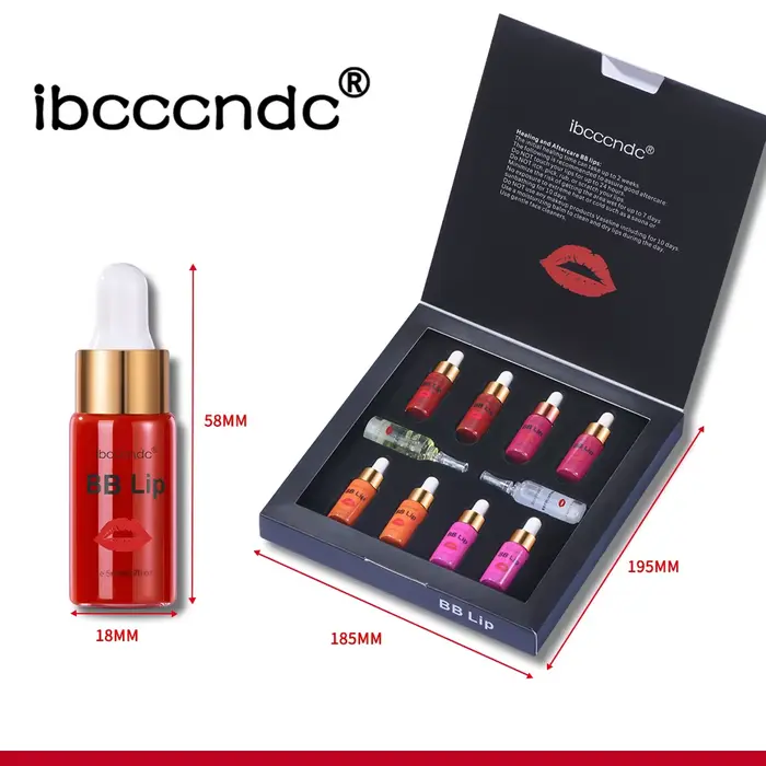 Ampoule à lèvres BB Glow, ensemble de démarrage de sérum, semi-continu, pigment teinté brillant, hyd