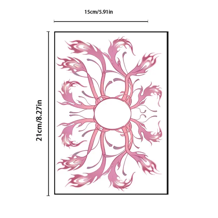 Autocollant temporaire au design sexy Plume de Flamme Rouge pour les hanches et l'abdomen, imperméab