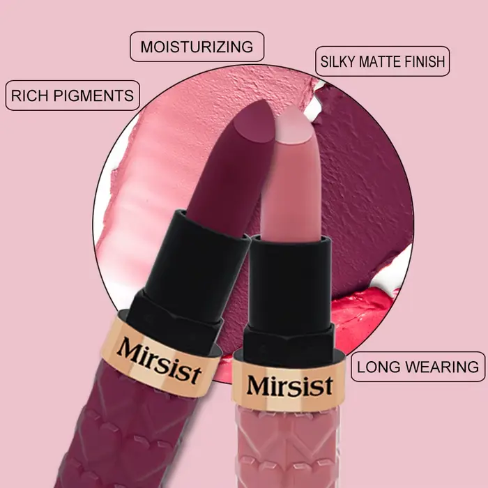 1 pièce Rouge à lèvres velours mat soyeux nude pêche