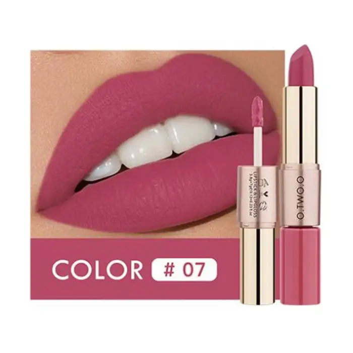 O.TWO.O 2 en 1 rouge à lèvres mat brillant à lèvres cosmétiques imperméable Pintalabios Batom Mate l