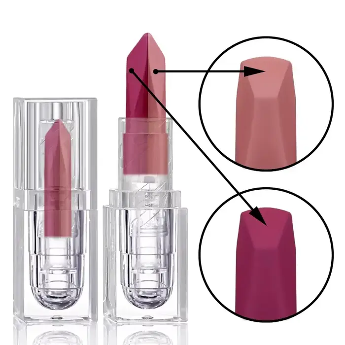 Rouge à lèvres bicolore à couleur changeante, Rose et violet sensible à la température, hydratant, l