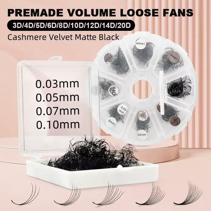 500 Cils amples préfabriqués Pro Made Fans Cils Bouquets Prefaits Lash Fans Pré-fabriqués Volume Fan