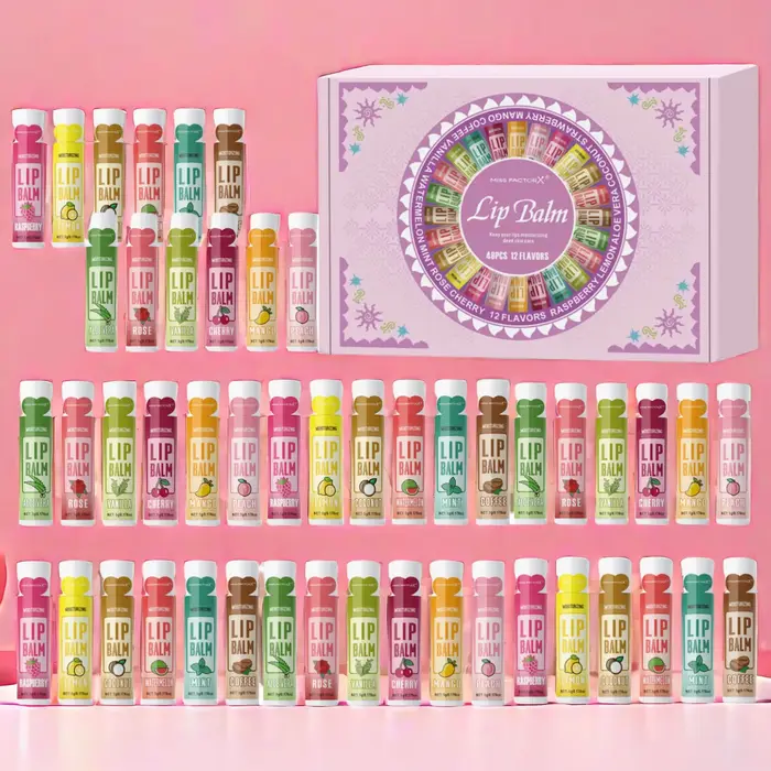 Coffret de 48 baumes à lèvres hydratants 5g
