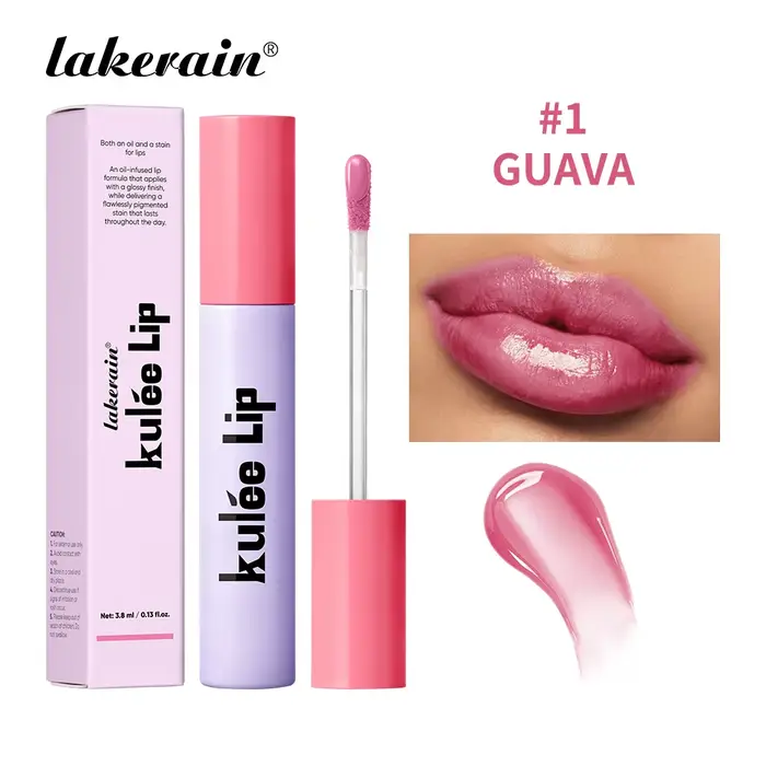 Lakerain Kulfée huile pour les lèvres hydratant longue durée 9 couleurs brillant à lèvres Non collan