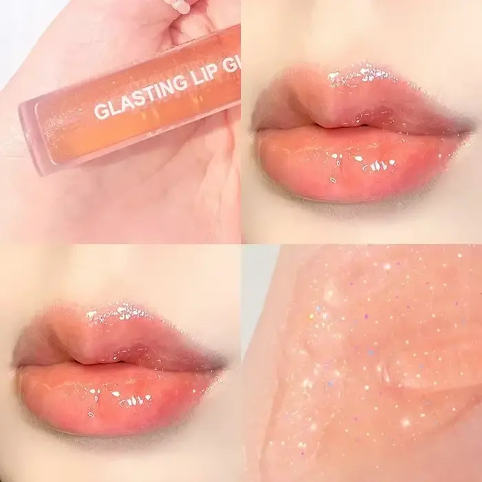 Brillant à lèvres à eau miroir, glaçage à lèvres en verre Transparent, huile liquide imperméable et