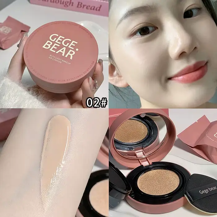 Fond de Teint Hydratant Correcteur Crème Compacte Air Cushion Waterproof Éclaircissant Haute Couvran