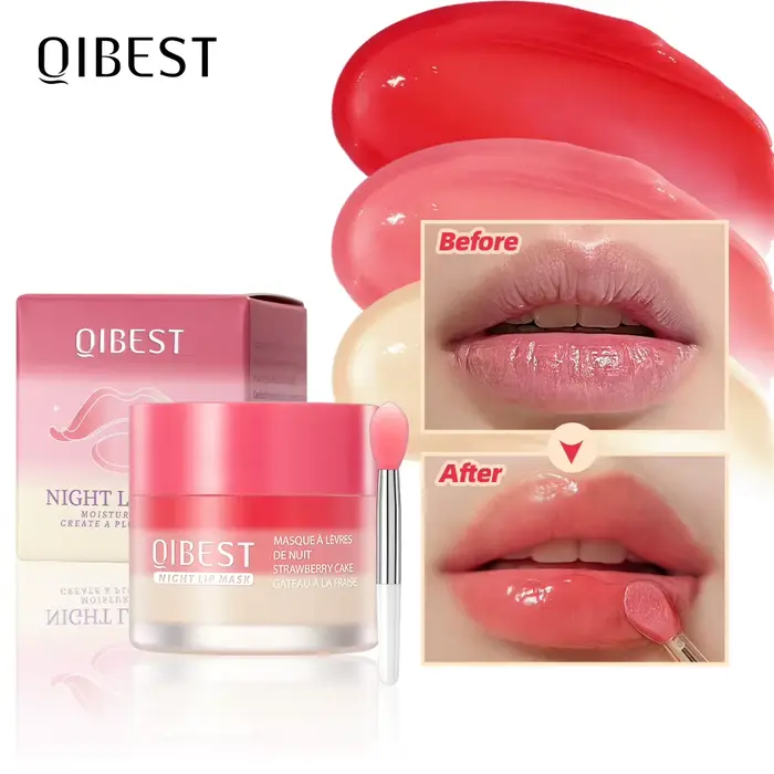 QIBEST – masque hydratant pour les lèvres, soin de nuit pour les lèvres, atténue les rides des lèvre