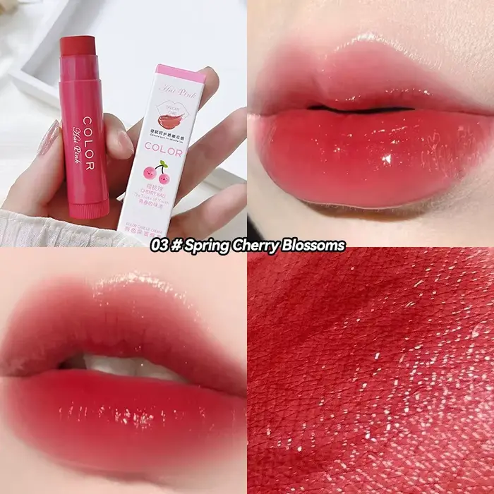 HAIPINK Ensemble de 3 baumes à lèvres teintés hydratants - Hydratant, atténue les ridules, prévient
