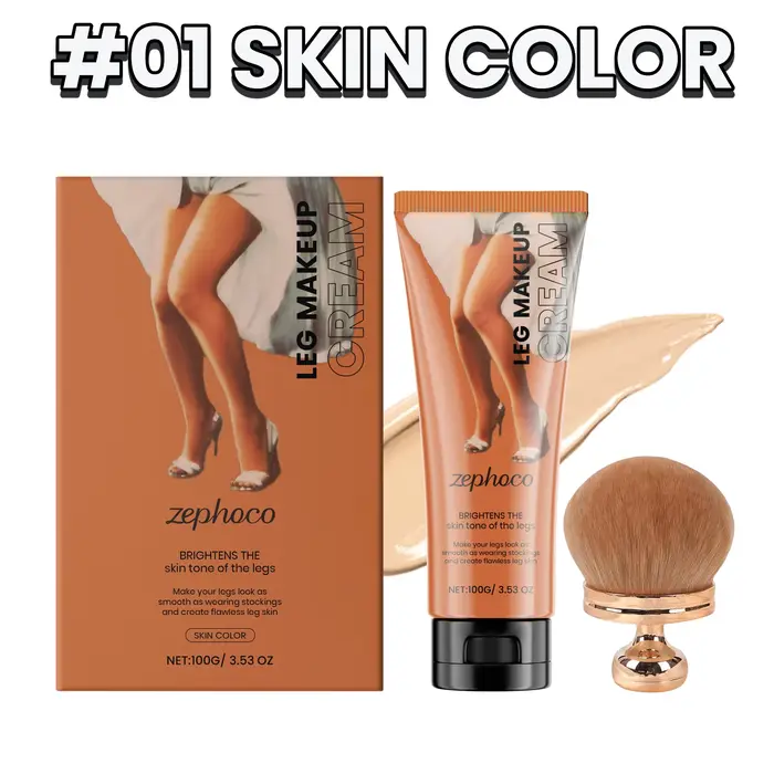 Fond de Teint Corps avec Kit de Pinceaux, Crème Maquillage Jambes Waterproof, Correcteur Couvrance T