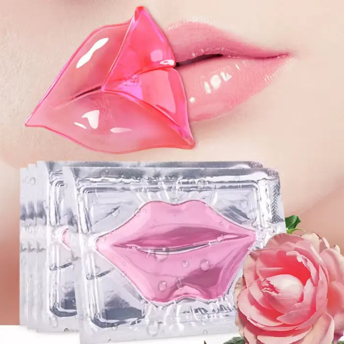 Masque à lèvres au collagène cristal rose, lèvres dodues, hydratant, Anti-rides, patchs nourrissants