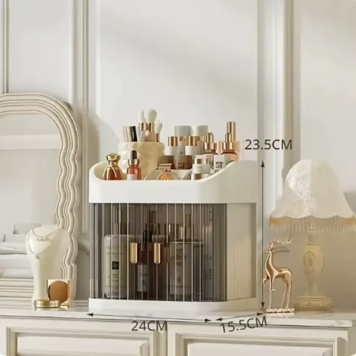 Boîte de rangement de cosmétiques, coiffeuse de grande capacité, support de rangement de produits de