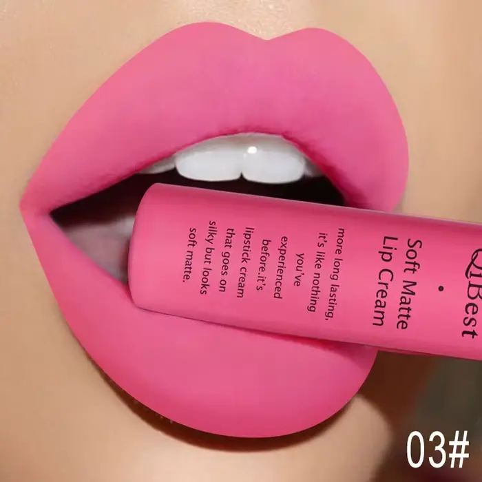 QIBEST rouge à lèvres liquide mat, Sexy, rouge, noir, Nude, Waterproof, longue durée, velours, brill