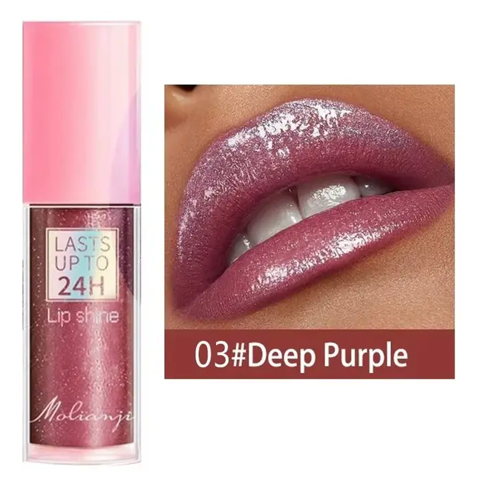 3 couleurs miroir imperméable à l'eau brillant à lèvres hydratant paillettes liquide rouge à lèvres 