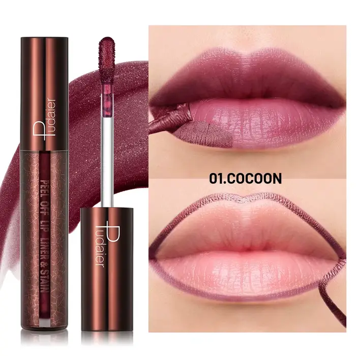 Vernis à lèvres pelable 5 couleurs, longue durée, imperméable, brillant pelable, tons roses hautemen