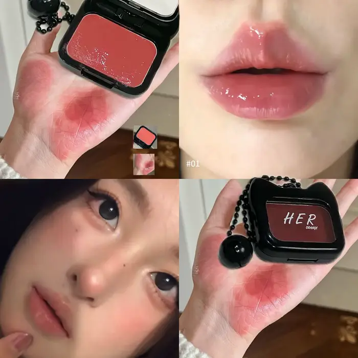 Crème de blush effet brillant naturellement rosé, teinte pour les joues et les lèvres, illuminateur 