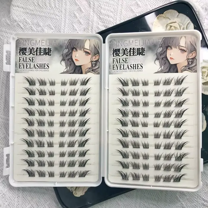 Faux-cils auto-adhésifs sans colle, grande capacité, œil de renard moelleux, Volume naturel, réutili