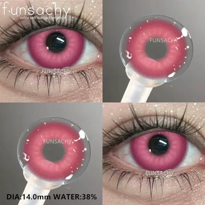 FUNSACHY 1 paire de lentilles de contact colorées Cosplay pour les yeux colorés mode rose lentilles 