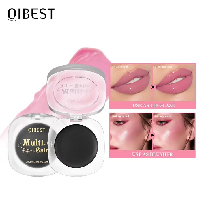 QIBEST noir Blush baume rouge à lèvres hydratant changement de couleur Ph Rouge fard à joues crème n
