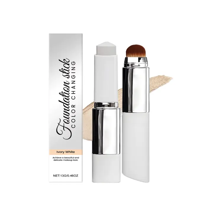 Bâton de fond de teint à couleur changeante à double action – Bâton de maquillage portable tout-en-u