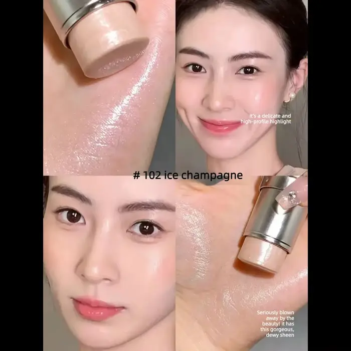 Bâton de haute brillance surligneur Blush eau lumière miroitant imperméable visage Contour illuminat