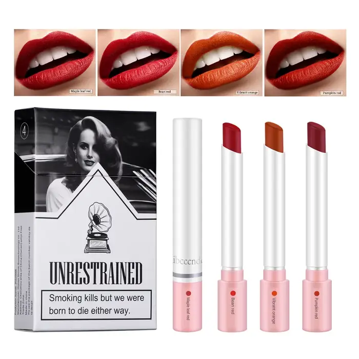 4 couleurs maquillage rouge à lèvres cosmétiques rouge à lèvres ensemble teinte à lèvres brillant à