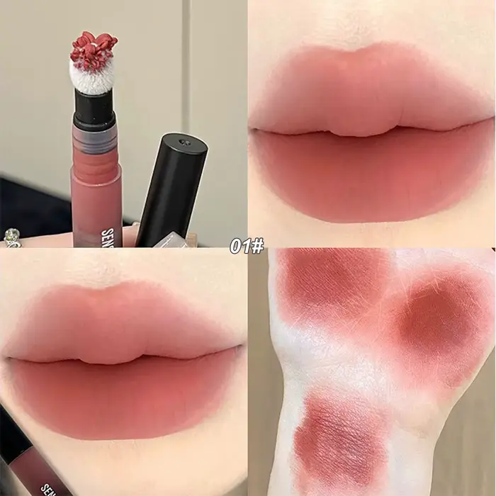 Rouge à lèvres liquide velours mat doux, crème, Nude, Rose rouge, Pigment imperméable, teinture long