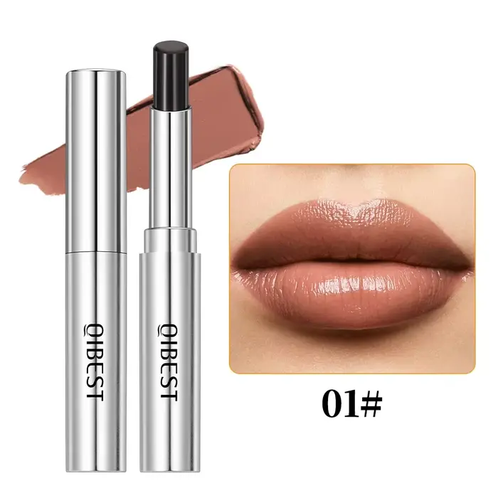 QIBEST Rouge à lèvres au miel noir hydratant, baume à lèvres repulpant, maquillage naturel, couleur 