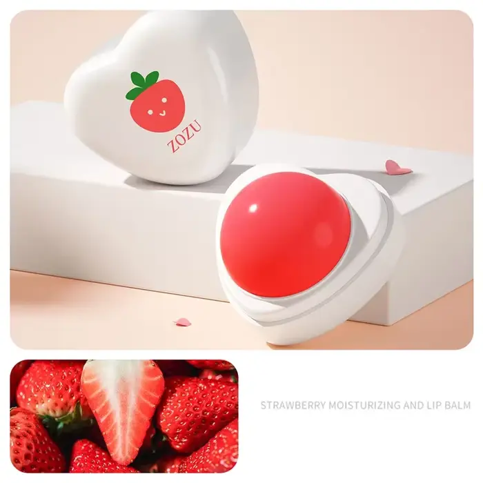 Baume à lèvres hydratant aux fruits, fraise, pêche, forme de cœur, estompe, réparation de ligne des