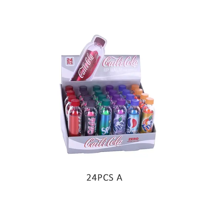 Baume à lèvres hydratant à couleur changeante, 24 pièces, mignon Kawaii, aromatisé au Soda, maquilla