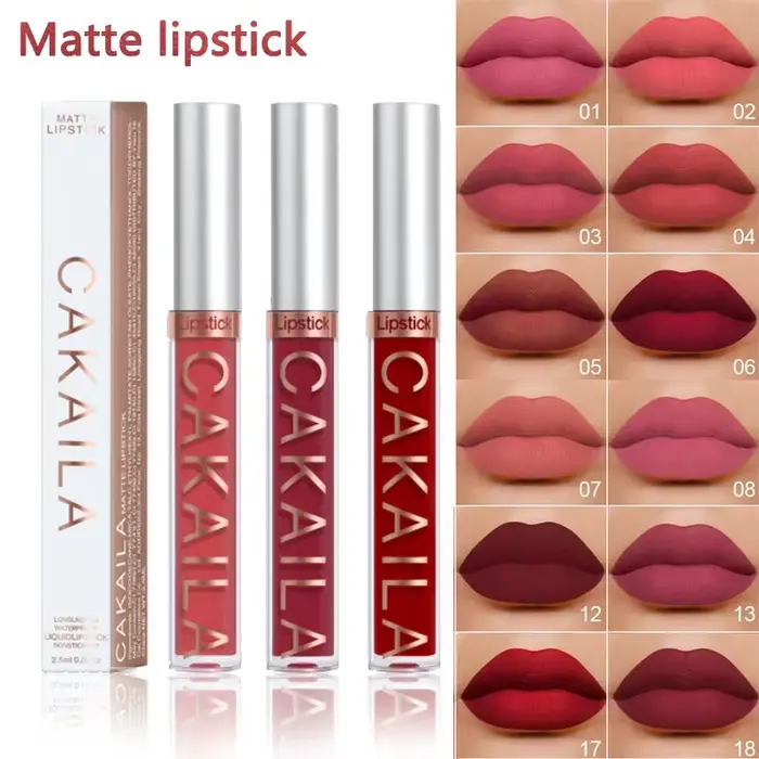 18 couleurs mat brillant à lèvres en gros pas cher liquide rouge