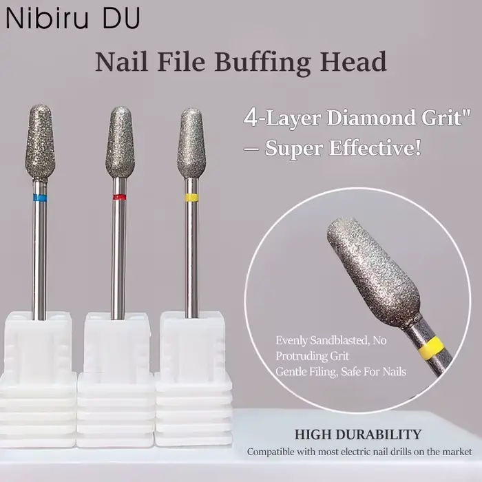 Foret à ongles électrique en diamant, lime à ongles en sable, outil de manucure pour le polissage de
