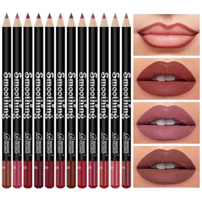 Crayon à Lèvres Nude 256, Imperméable, Longue Durée, Haute Pigmentation, Outil de Maquillage, 12 Doc