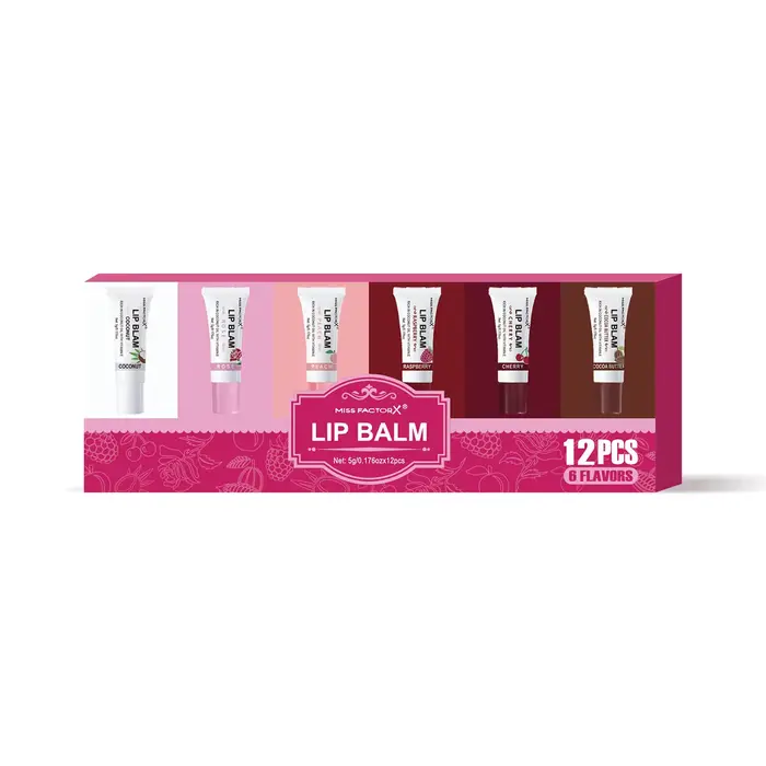 12 pièces/boîte cadeau unique ensemble de brillant à lèvres 6 couleurs pour hydrater et éclaircir, r