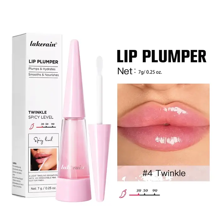 Lakerain Lip Plumper, gloss à lèvres hydratant transparent, soin pour lèvres pulpeuses, cadeau, cosm