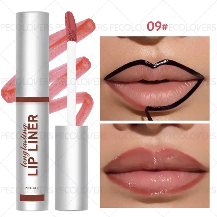 1 pièce Rouge à lèvres waterproof effet tatouage peel-off, longue tenue, fini mat, teinte marron, co